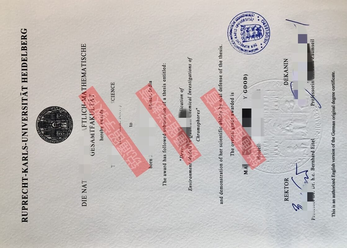留学海德堡大学毕业证成绩单制作,德国学位证书制作