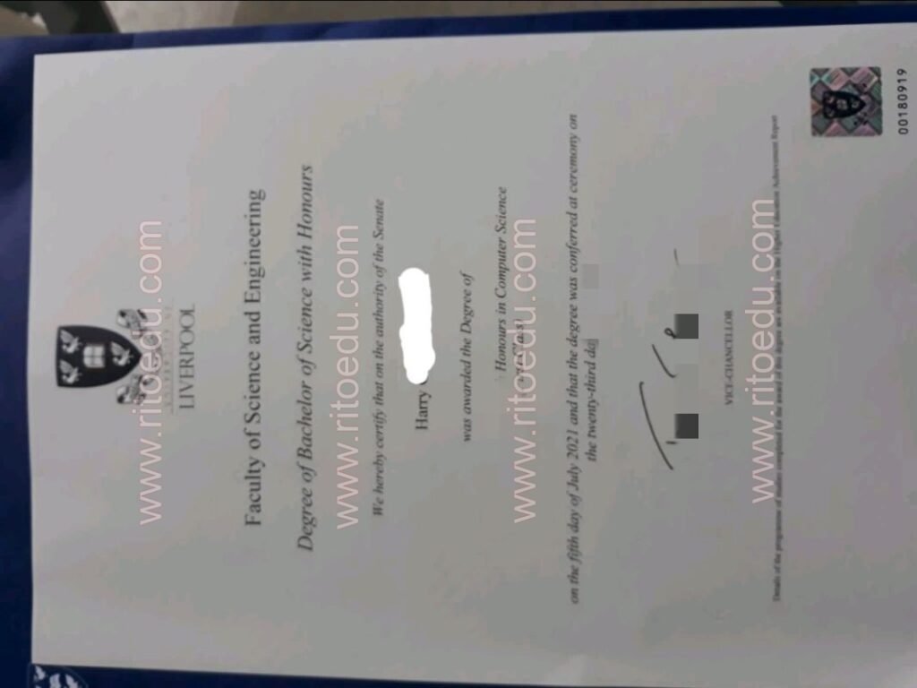 最新利物浦大学毕业证最新签名,制作利物浦大学精仿文凭成绩单样本 利物浦是一所英国的研究型大学之一,制作英国精仿文凭成绩单