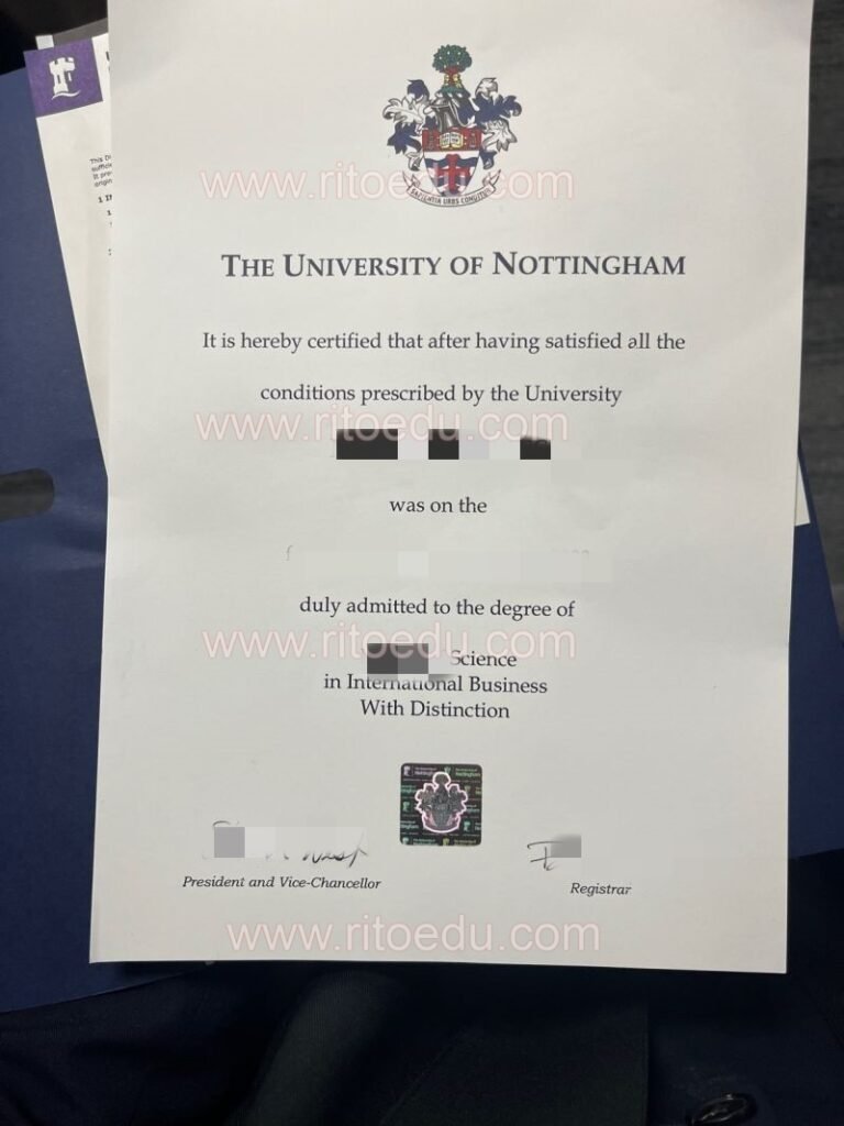 购买诺丁汉大学毕业证样本，办理诺丁汉大学学位证最佳流程诺丁汉大学文凭证书最新版本，英国大学毕业证成绩单等材料快速补办