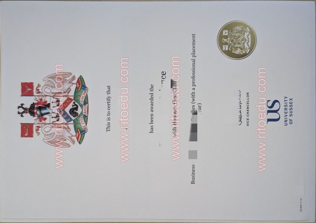 线上办萨塞克斯大学最新毕业证成绩单，英国文凭证书购买