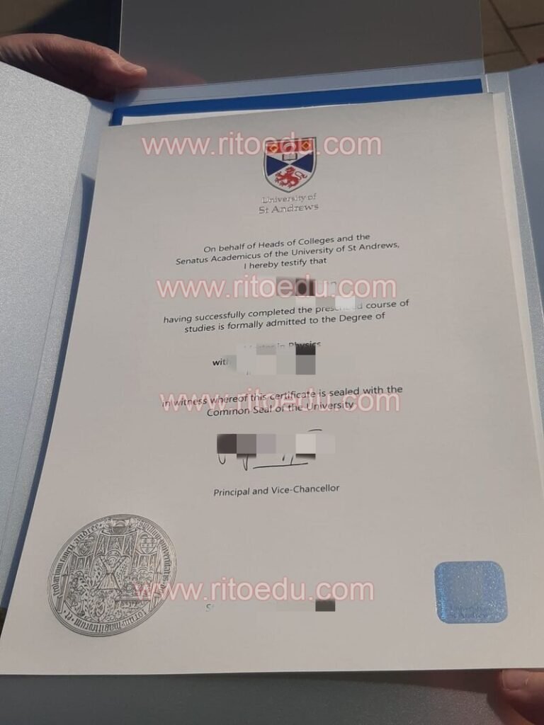 25年最新圣安德鲁斯大学心理学硕士毕业证，英国St Andrews文凭购买, 英国真实教育部认证,留信认证,办毕业证,英国最新学位证