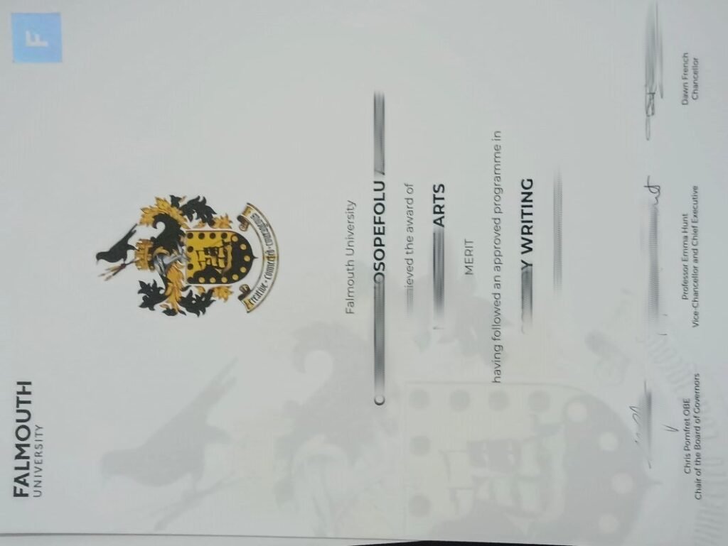 ,Falmouth University留信认证,英国教育部认证,快速办英国学位证书校原版文凭制作