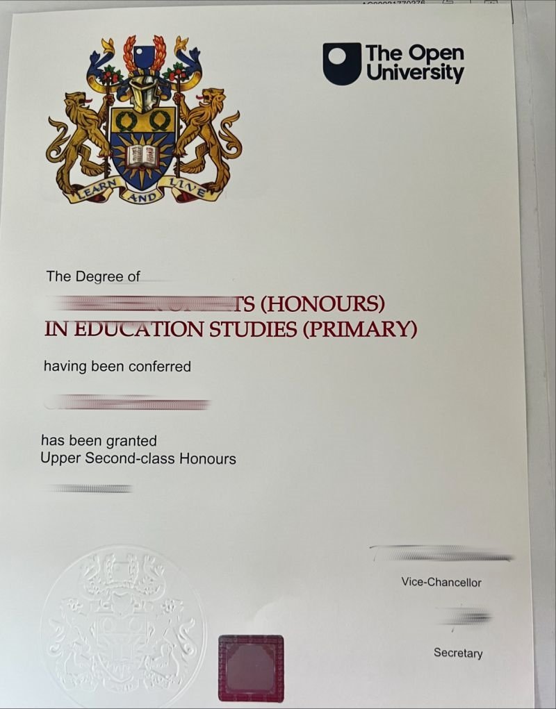 英国OU文凭成绩单补办政策|25年开放大学硕士学位证展示