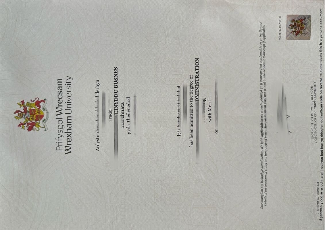 雷克瑟姆大学25年最新毕业证书成绩单购买,办理英国文凭