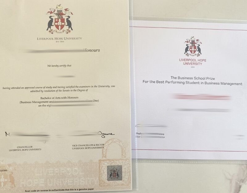 最新利物浦霍普大学原版毕业证,英国文凭等级怎么划分？就读英国大学没有正常毕业可以办理真实留信认证吗？哪里能做教育部认证？