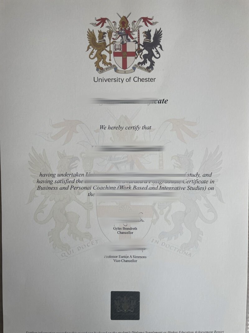 25年最新英国切斯特大学本科学位证书案例图，英国Chester文凭证书与切斯特大学成绩单等配套材料办理项目