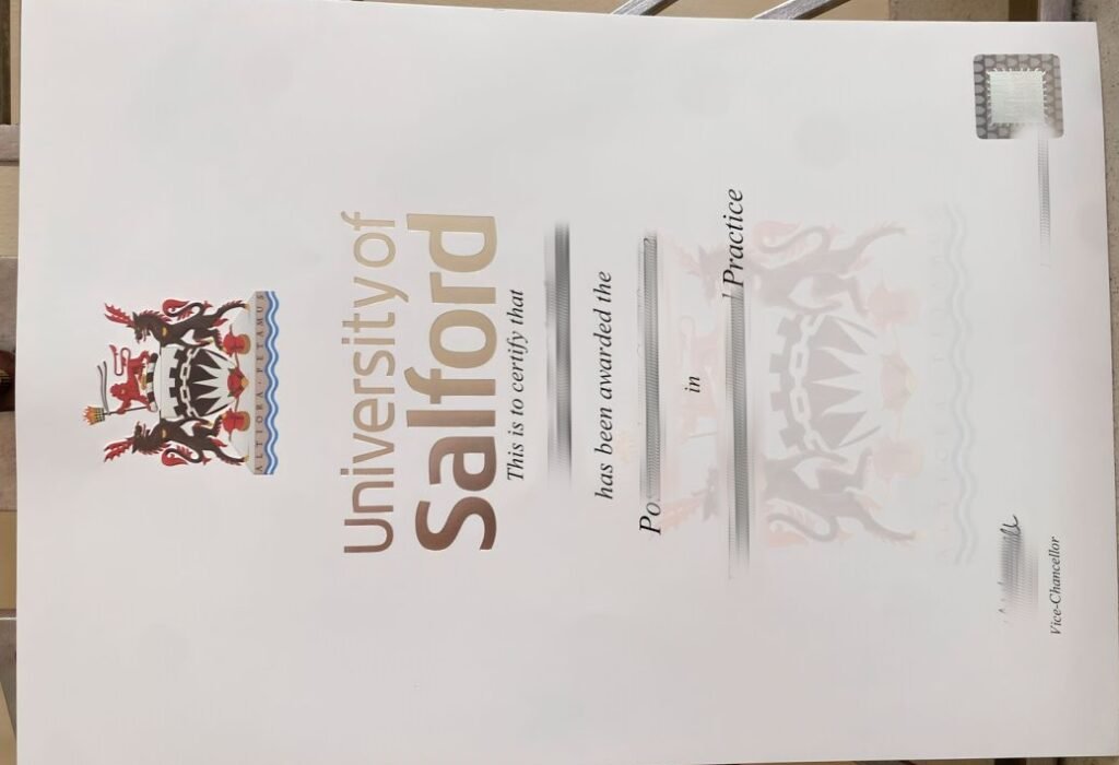 索尔福德大学工商管理硕士学位证书成品图，英国索尔福德大学毕业证邮寄过程中损坏与丢失怎么办？真实留信认证教育部认证