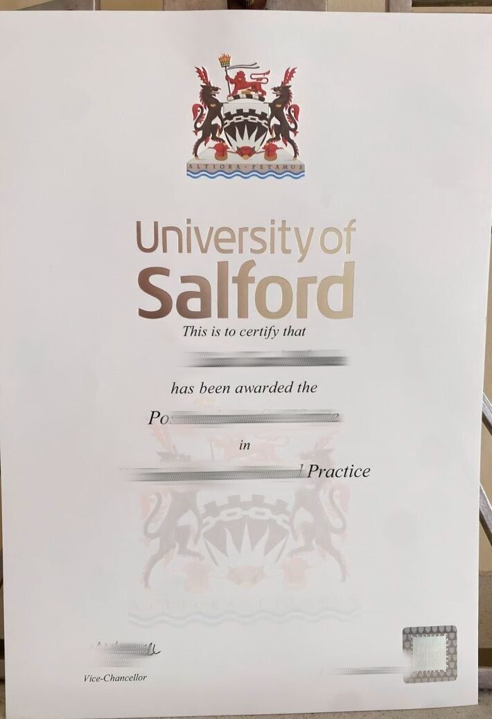 索尔福德大学工商管理硕士学位证书成品图，英国索尔福德大学毕业证邮寄过程中损坏与丢失怎么办？真实留信认证教育部认证