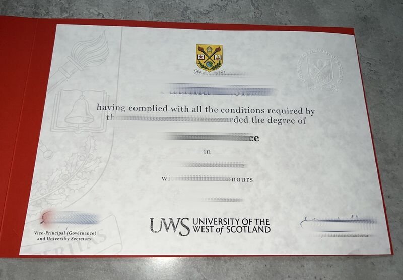 补办西苏格兰大学文凭证书制作采用哪些防伪工艺，英国大学毕业证办理,英国UWS真实留信认证,教育部认证