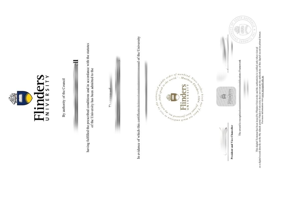 澳洲弗林德斯大学毕业证文凭样本|Flinders成绩单制作