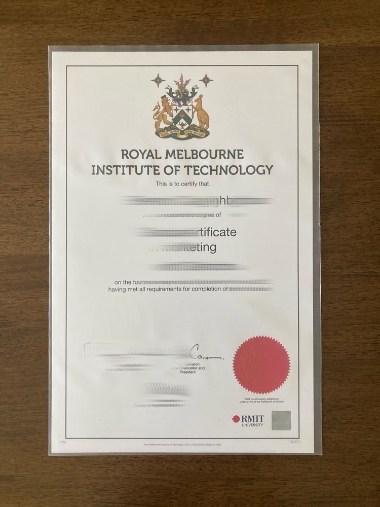 未毕业买皇家墨尔本理工大学毕业证书RMIT成绩单制作,澳洲RMIT没毕业怎么做真实留信认证