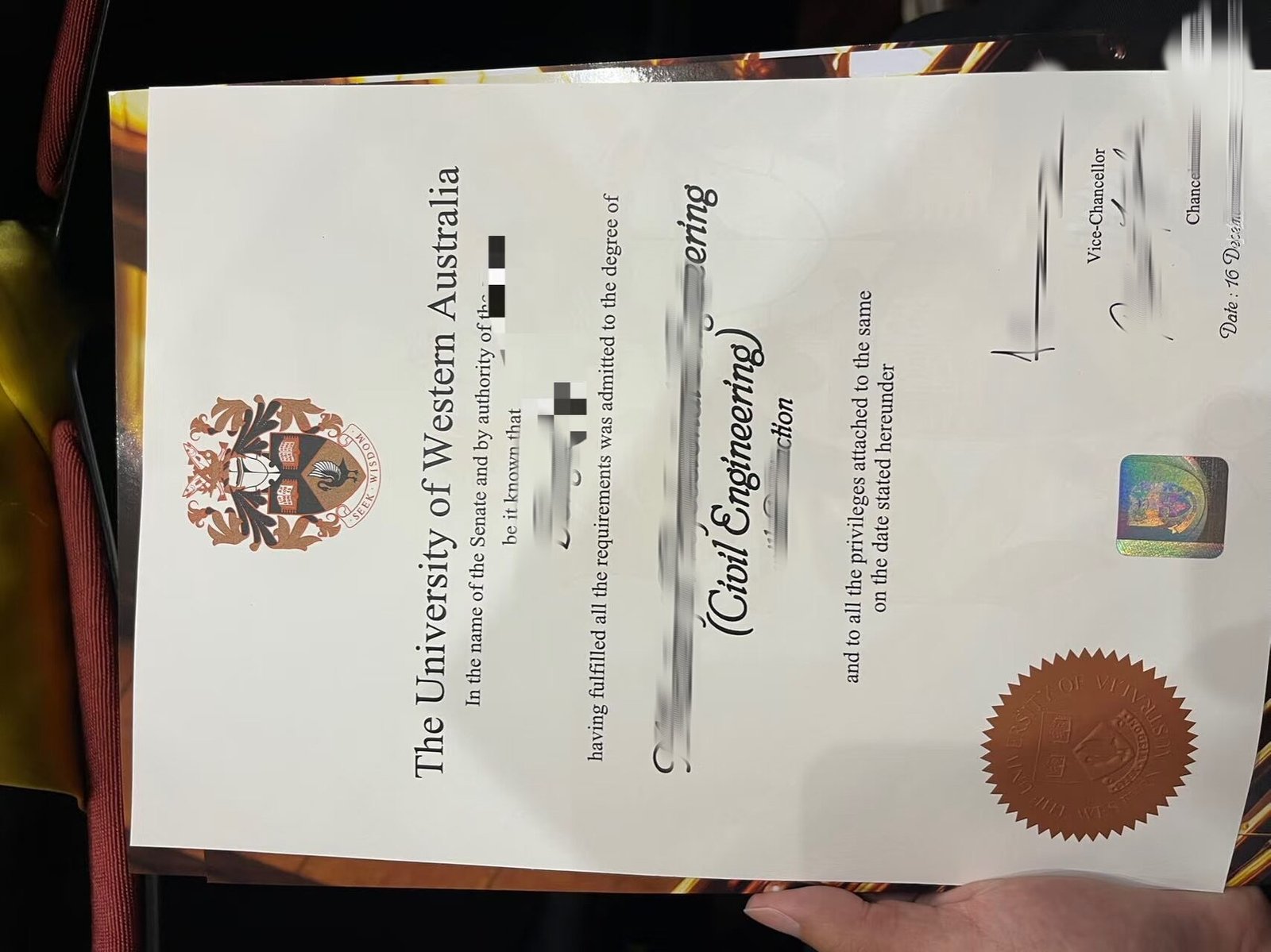 在线办西澳大学毕业证成绩单，澳洲UWA最新文凭制作