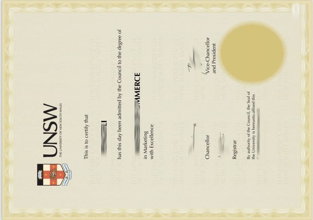 定做新南威尔士大学学历证书,办理澳大利亚学历证书,购买UNSW文凭
