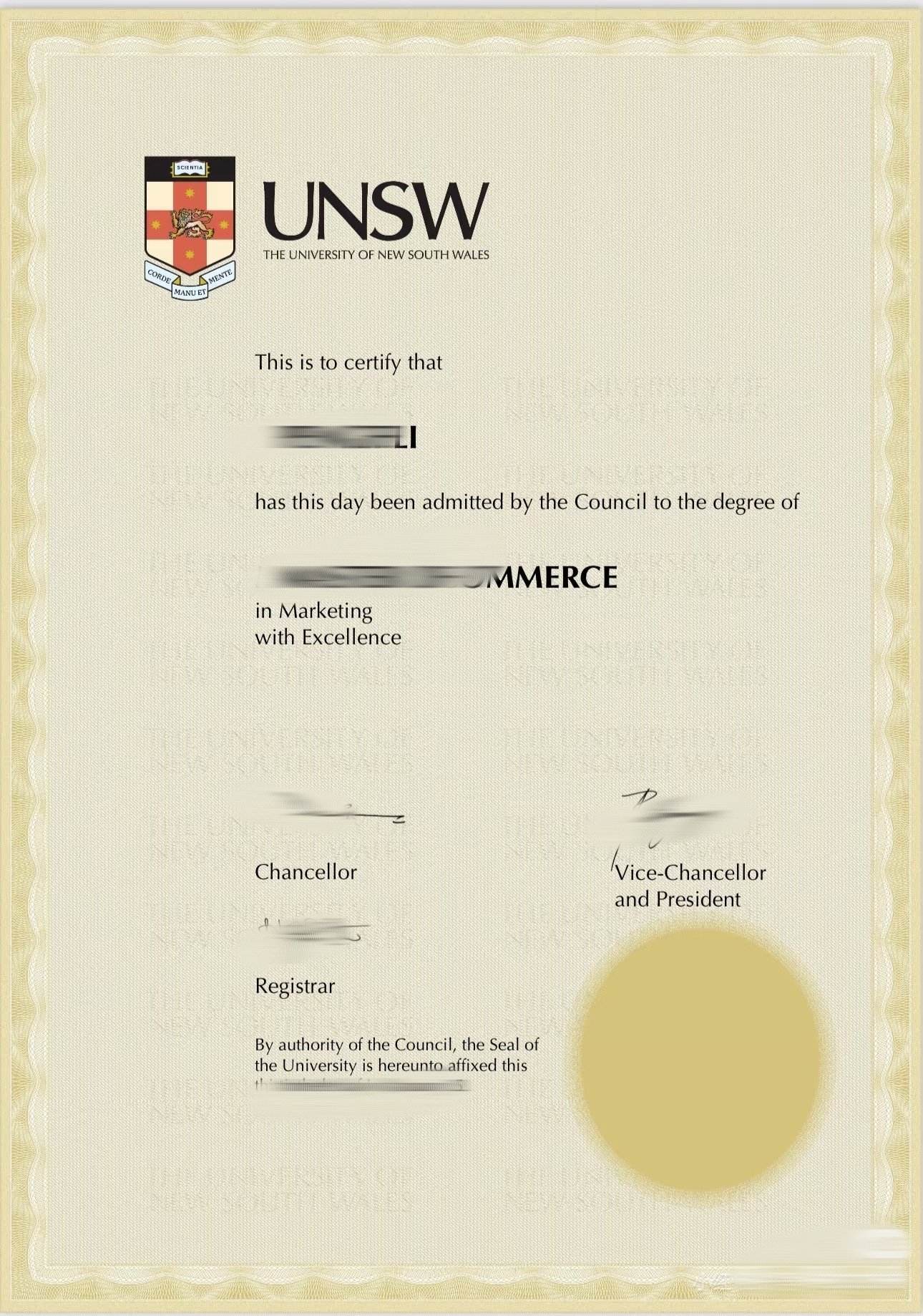 就读新南威尔士大学未能正常毕业买毕业证成绩单解析,UNSW文凭证书,办UNSW真实留信认证