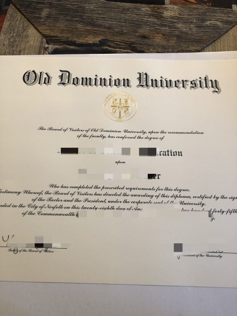 未毕业做欧道明大学文凭成绩单美国diploma购买ODU毕业证成绩单办理ODU大学transcript美国欧道明大学真实留信认证