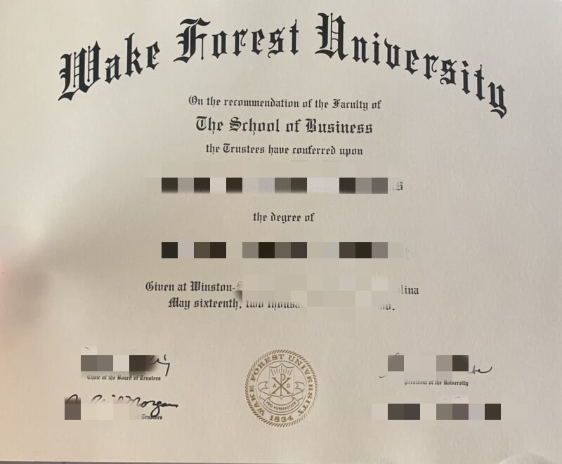 买威克森林大学文凭成绩单美国diploma购买美国毕业证成绩单办理維克菲士蘭特大學transcript美国大学真实留信认证