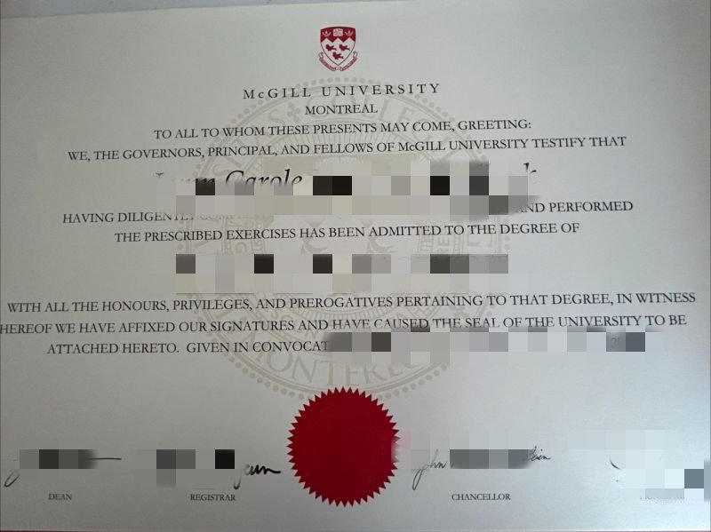 麦吉尔大学毕业证diploma办理McGill成绩单样本麦吉尔大学学位证制作加拿大本科transcript硕士学历麦吉尔大学留信认证