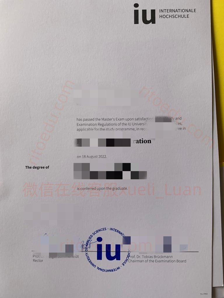 制作IU国际应用科学大学毕业证书,一分钟了解文凭成绩单制作流程