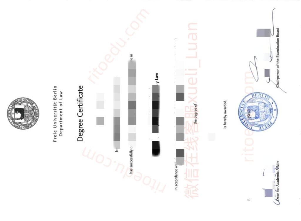 原版制做|柏林自由大学学位证书成绩单文凭，德国柏林自由大学高质量文凭|FU Berlin毕业证书样本,如何购买德国柏林自由大学毕业证书成绩单