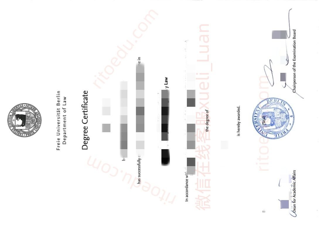 如何购买德国柏林自由大学毕业证书成绩单，FU Berlin学位证