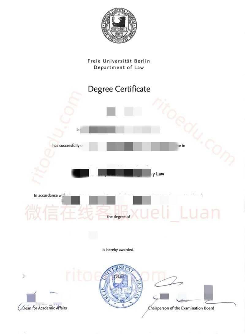 原版制做|柏林自由大学学位证书成绩单文凭，德国柏林自由大学高质量文凭|FU Berlin毕业证书样本,如何购买德国柏林自由大学毕业证书成绩单