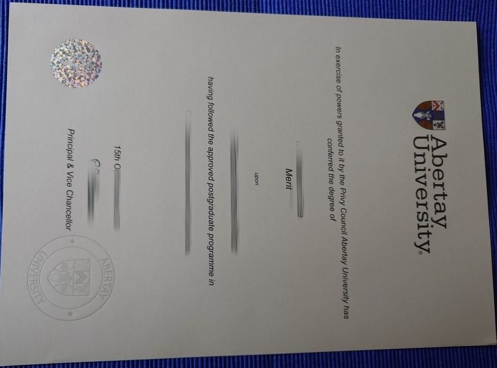 购买阿伯泰大学毕业证案例|补办Abertay University文凭证书,英国文凭证书教育部学历认证