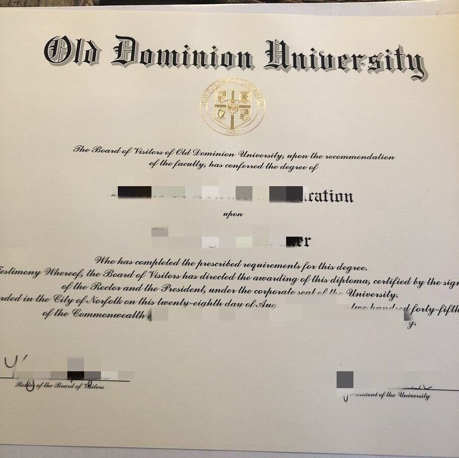 未毕业做欧道明大学文凭成绩单美国diploma购买ODU毕业证成绩单办理ODU大学transcript美国欧道明大学真实留信认证