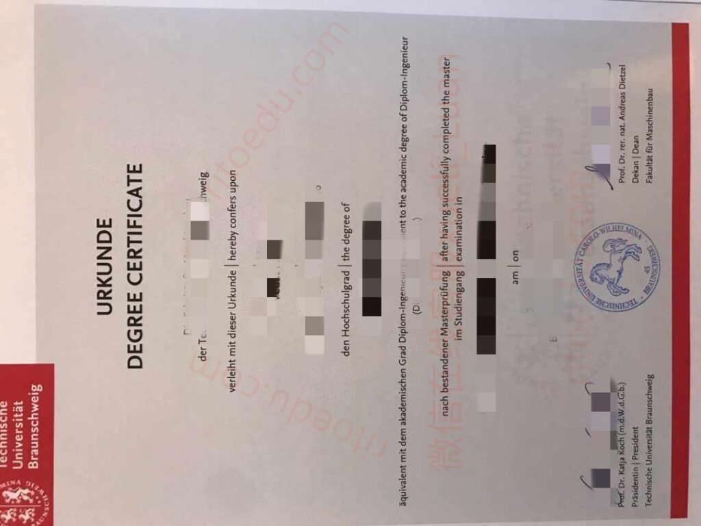 德国不伦瑞克工业大学毕业证样本，代办德国毕业证书，办理德国文凭,办理德国不伦瑞克工业大学毕业证书